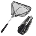Triangle Folding Fly Fishing Tackle Aluminum Alloy Landing Net Fly Fishing Tackle Hand Net Nylon Fishing Net