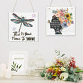 Positive Wooden Square Hanging Sign with Uplifting Message Inspirational Office Decor Piece