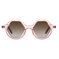 2025 New Lady Fashion Round Fram Shape Glitter Printing Trendy Comfortable Thin Acetate PINK Polarized Sunglasses Blue/Purple