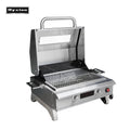 Modern 1200W Power Electric Tabletop Grill 450â„ƒ Max Temp 61x22cm Cooking Area Glass Window Cast Iron Griddle Design Premium