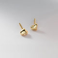 Minimalist Jewelry 925 Sterling Silver Earring Simple love Heart Gold Plated Stud Earrings Women  Valentine's Day
