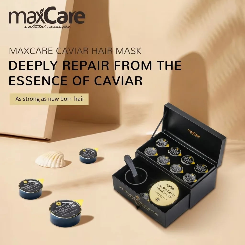 Luxury Organic Herbal Hyaluronic Acid Caviar Nourishing Cream Hair Mask & Treatment for Smooth & Deeply Nourished Hair Maxcare
