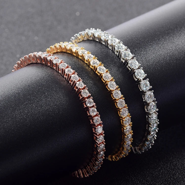 Roomy New Hip Hop Jewelry 18K Gold Plated Cubic Zirconia Bracelet & Bangles for Women