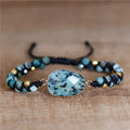 Natural Stone African Turquoise Charm String Braided Macrame Beads Bracelet Women Men Wrap Bracelet Femme Couples Wholesale