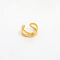 High End 18K PVD Gold Plated Double-layer Cross Knot Rings Stainless Steel Jewelry Women Gift