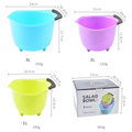 Unique Plastic Large Middle Small Sizes Home Kitchen Camping Set of 3 Eco-Friendly Disposable PP Salad Mixing Bowls