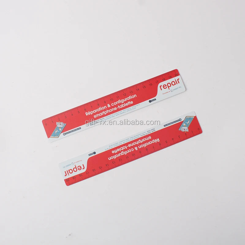 Wholesale Custom Plastic Straight Ruler with 4C Logo Printing for Advertising and Promotional Use Customizable Token