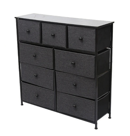Household Multifunctional Non-woven 9 Drawer Clothes Storage Cabinet Dresser Fabric Closet Organizer
