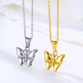 Dainty Small Stainless Steel Butterfly Pendant 18K PVD Gold Plated Animal Jewelry Women Butterfly Necklace