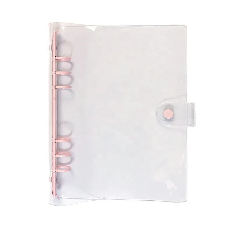 Clear A6 Binder Transparent Soft Pvc 6 Ring Budget Binder Refillable Planner Binder Protector Folder for School Meeting Officee