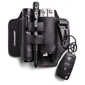 Sample Available Portable Genuine Leather EDC Leather Organizer Pouch Pocket Knife Sheath ForTactical Pens