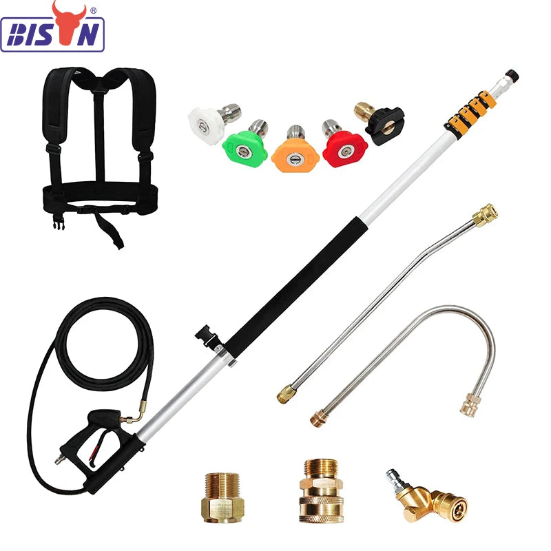 Bison 24 Ft Long Extension Wand Telescoping Lance for High Pressure Washer