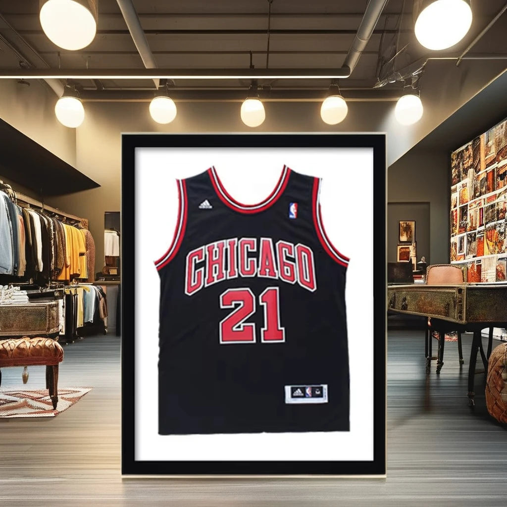 Creative Memorial Gifts Wall Mounted Plexiglass 32 Inch Wooden Frame T-Shirt Display Picture Photo Frame