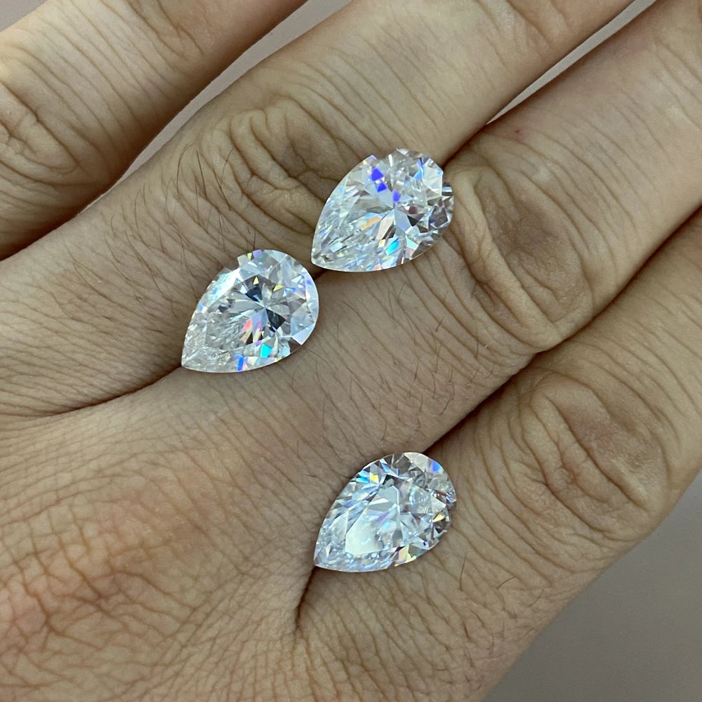 Hight Quality Gemstones 6x8mm 1.5 Carats Pear Cut Loose White Moissanite Diamond VVS D Moissanite Stone