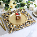 Wholesale 13inch Gold square Dinner Plates Restaurant Wedding Party Plastic square Charger Plates