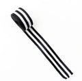 Factory Custom White Black Striped Polyester Webbing High Tenacity Bag Purse Straps Totes Belt Tape Bag Handle Belting Handbag
