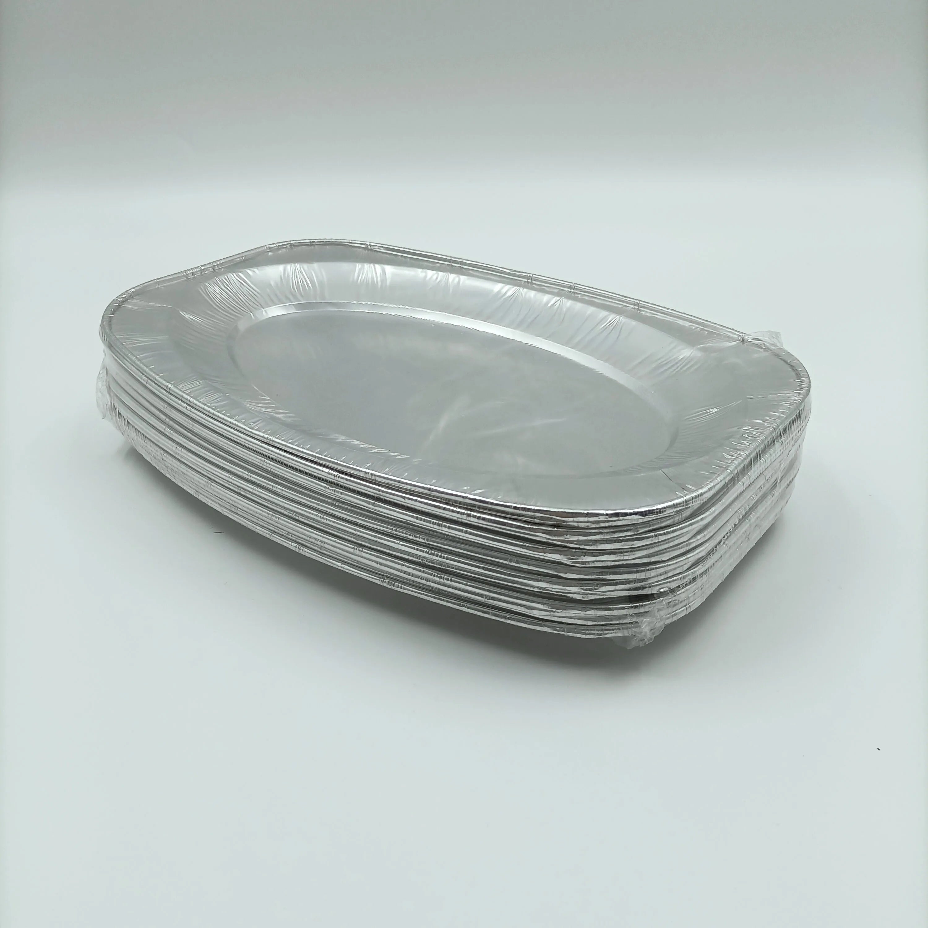 Fish Pans Disposable Dinner Serving Dishes Flat Oval Aluminum Foil Plate Catering for Food