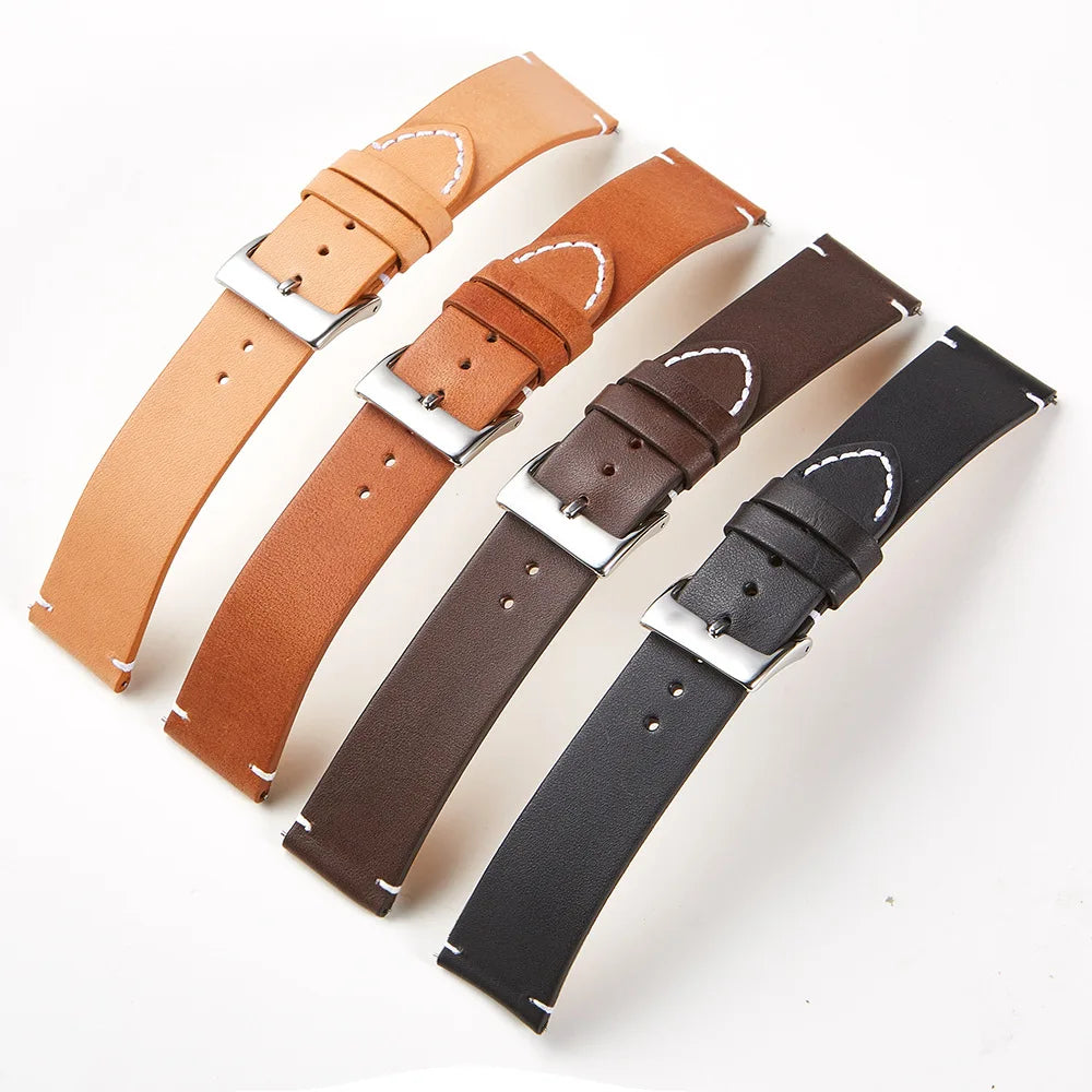 Yunse Luxury Leather Watch Band & Strap for Smartwatch 16mm/20mm/22mm/24mm for