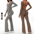 Cross-Border Cloud Sense Peach Hip-Lifting Long-Sleeve Yoga Bodysuit High-Intensity Fitness Sports Jumpsuit for Women Model