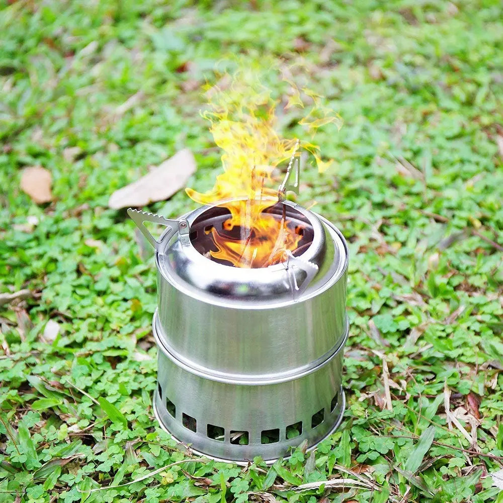 Kongbo Outdoor Portable Stainless Steel Folding Wood Alcohol Picnic Stove for Camping