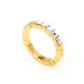 Sparkling CZ Square Lattice Finger Rings Band for Women Princess Cut Zircon Inlaid Gold Plated Brass Stackable Engagement Rings