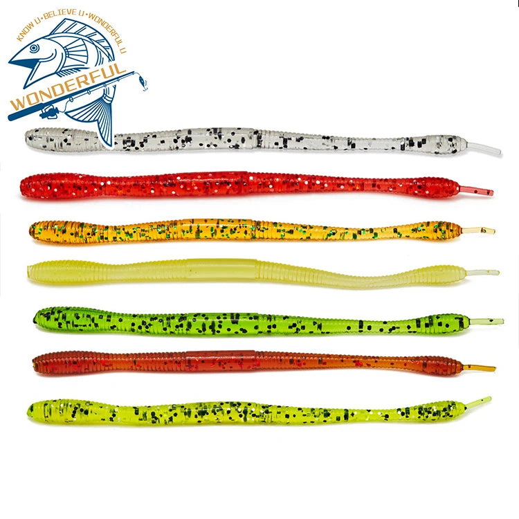 Soft Plastic Worm Fishing Lure  Artificial Swimming Bait Long Wobblers Earthworm Soft Plastic Worm Fishing Lure