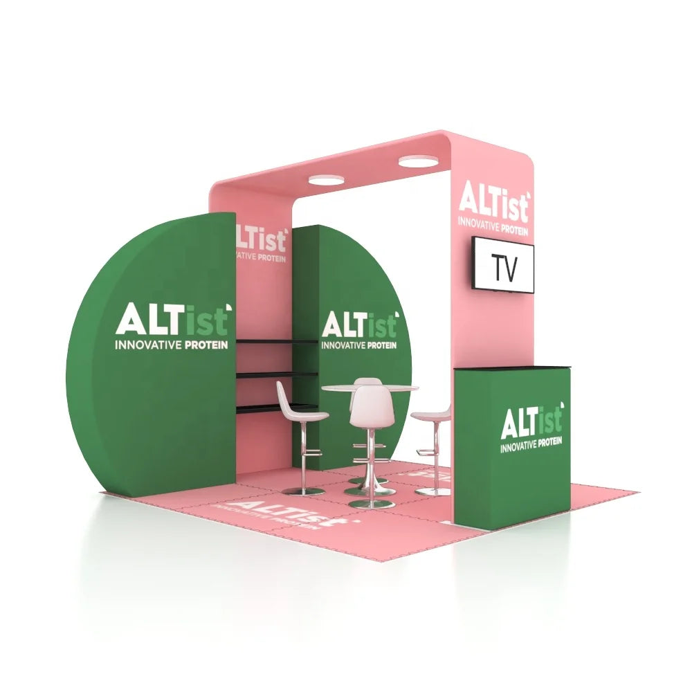 Vogue Design Logo Branded 10x10ft Modular Aluminum Tool Free Portable Custom Expo Backdrop Stand Event Exhibition Booth Design