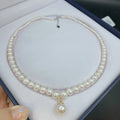 18inch Freshwater Pearl Pendant in Small to Large Sizes Adjustable Chain Natural White Pearls Design From 3-9mm