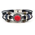 Ethnic Jewelry Multilayer Leather Beaded Turquoise Flower Charm Bracelet for Women
