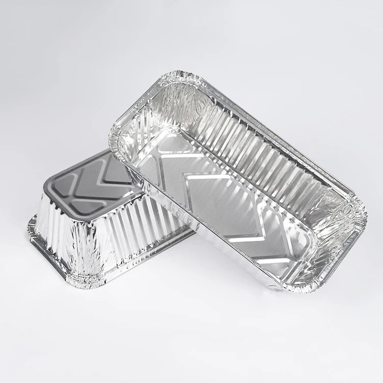 Disposable Rectangular Loaf Pan Aluminum Foil Tray Food Takeaway Container With clear Lid