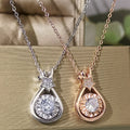 CAOSHI Delicate Water Drop Sweet Pendent Necklace Big Round Star Zircon Women Lady Pear Hollow Necklace Rose Gold Silver