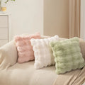 Winter Luxurious Double Side Faux Furs Pillowcase 3D Soft Plush Bubble Fleece Sofa Cushion Cover for Bedroom