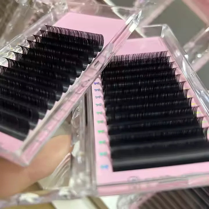 Custom Silk .03 Eyelash Extension Cashmere Volume Individual Matte Black Velvet Lash Extensions Supplies Velvet Lash Trays