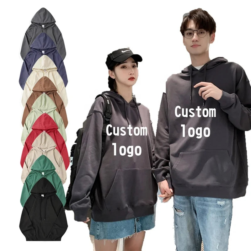 Custom Blank Long Sleeve Winter Cotton French Terry Pullover Sweatshirt Thick Couple Crew Neck Hoodies & Sweatshirts