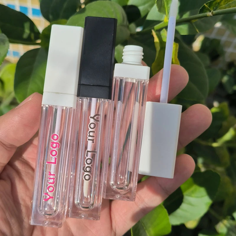 CY342 2PCS Lip Glaze 7ml 5ml Cosmetic Package Black White Rose Gold Lip Gloss Tube Empty Bottle Lipsticks Tube Private Label