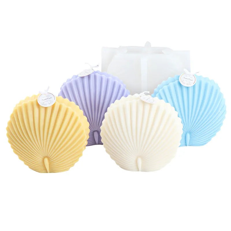 Silicone Scallop Candle Molds Eco-Friendly OPP Bag Marine Shell Fragrance DIY Decoration Molds