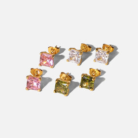 Nickel Free Stainless Steel Earrings Gold Diamond Stud Earrings Women Jewelry Earrings on Sale