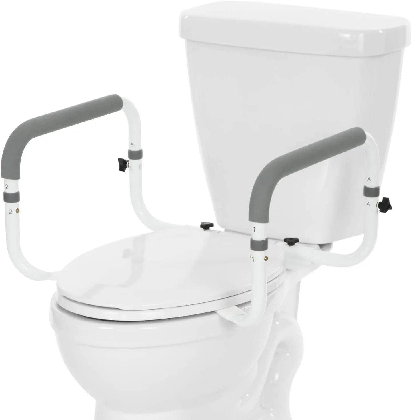 Adjustable Grab Bar Compact Support Frame with Handrail for Bathroom Toilet Seat Easy Installation for Handicap Senior