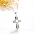 Valentine'S Day Gift 925 Sterling Silver Jewelry Pendants Rhodium Plated Micro Pave Love Heart Cross Pendant