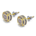 Factory Wholesale Screw Back Hip Hop Crystal Rhinestone Round Stud Earrings Cubic Zircon CZ Stud Earrings for Men