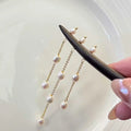 Natural Ebony Small Waterfall Tassel Hairpin 6-7MM Freshwater Pearl Hairpin Retro Fairy Essential Hair Accessories Hair Forks