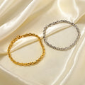 18K Stainless Steel Thick Chain Jewelry Set Fashionable Bracelet & Bangle