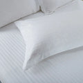 3 Cm Stripe Hotel Linen White 100% Cotton Bedsheet Customized Hotel Sheet Set Pillow case for Bedroom Supplies