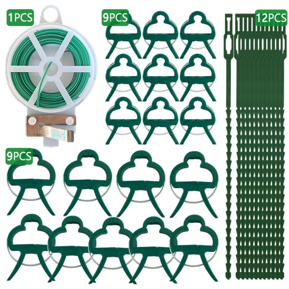31PCS Set Plant Binding and Clip Set Plant Support Clips Grafting Tools Plant Clamps