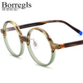Borregls Matte Acetate Round Glasses Frame Men New Design Big Oversize Round Eyeglasses Women Optical Spectacles Eyewear 19265