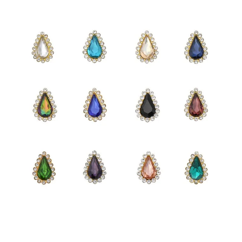 Diy Clothes Shoes Bag Accessories CZ Rhinestones Drop Crystals Glass Stone Handmade Sewing Claw Rhinestones for Wedding Dress