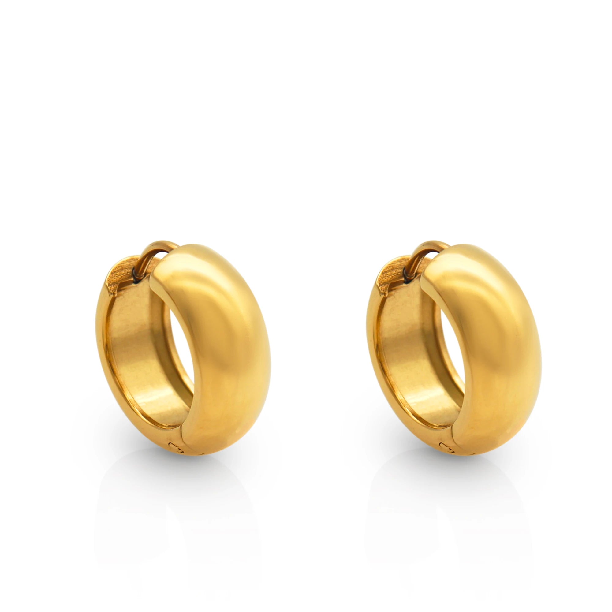Chris April Luxury 316L Stainless Steel Wide Circle Pvd Gold Plated Hoop Earring