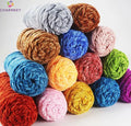Good Selling 4mm Chunky Crochet Fancy Bright Chenille Velvet Yarn for DIY Handbag and Slipper