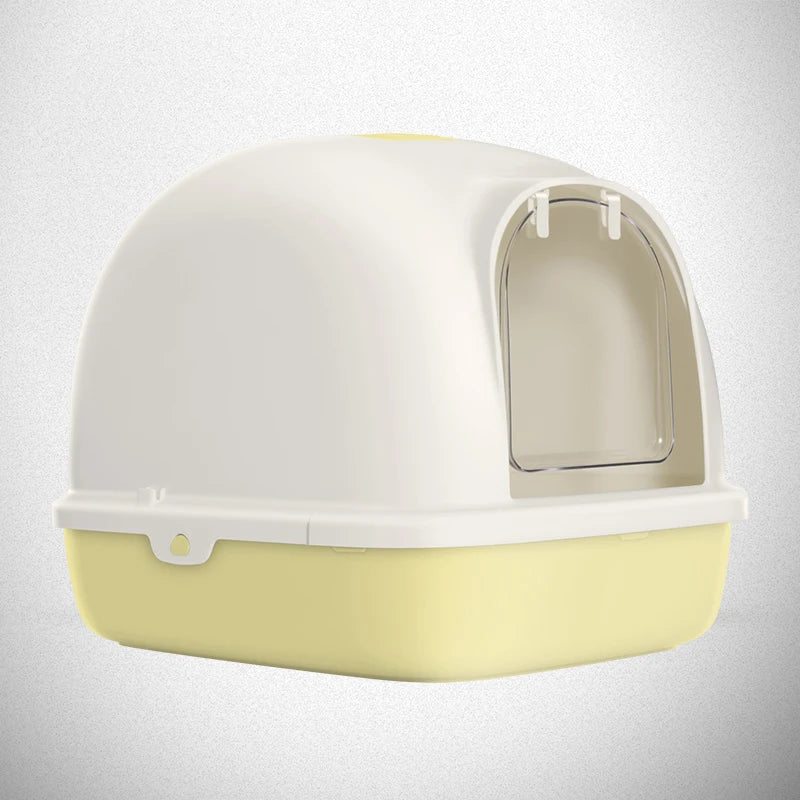 PAKEWAY Anti-Splash Feature Kitty Toilet Deodorization Sand Fully-Enclosed Oversized Plastic Cat Litter Box