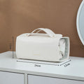 OEM Large Capacity Detachable Foldable Hand-held PU Leather Lady Travel Makeup Storage Bag Cosmetic Hand Bag With Buckle